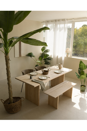 Fluted Wood Legs Dining Table | Decowood Bali | Oroa.com