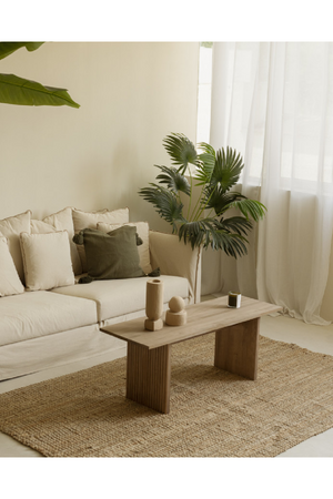 Fluted Legs Wooden Coffee Table | Decowood Bali | Oroa.com