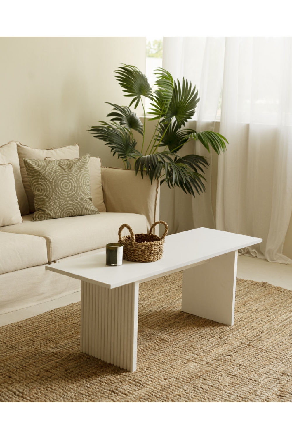 Fluted Legs Wooden Coffee Table | Decowood Bali | Oroa.com