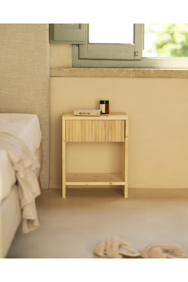 Fluted Drawer Bedside Table | Decowood Bali | Oroa.com