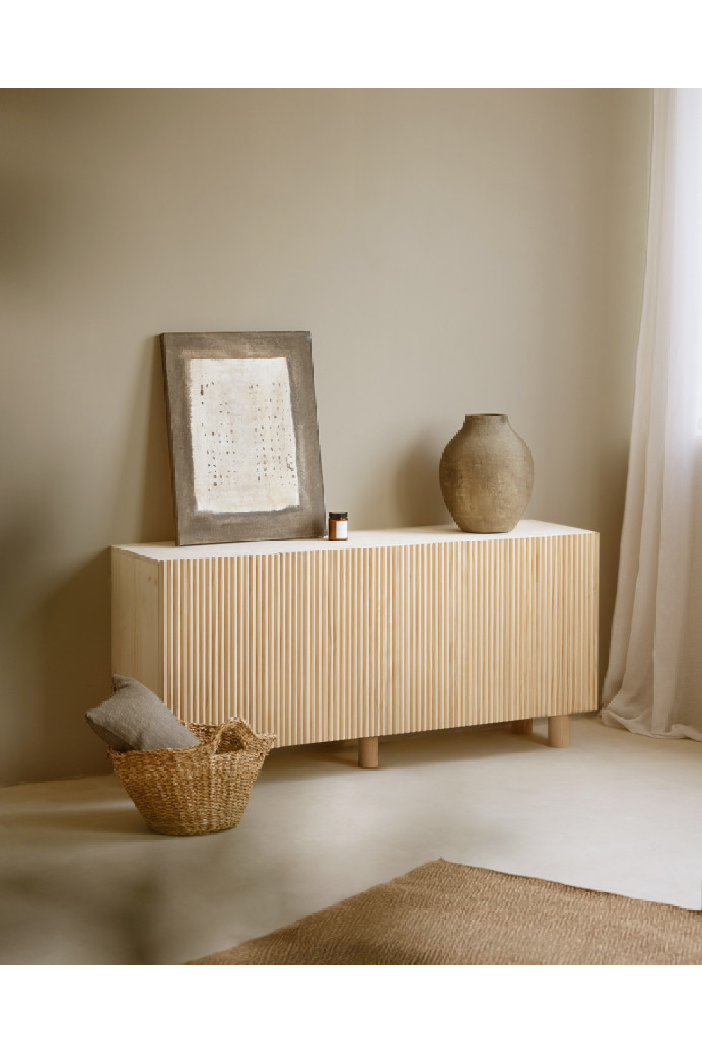 Fluted Wood Sideboard | Decowood Bali | Oroatrade.com