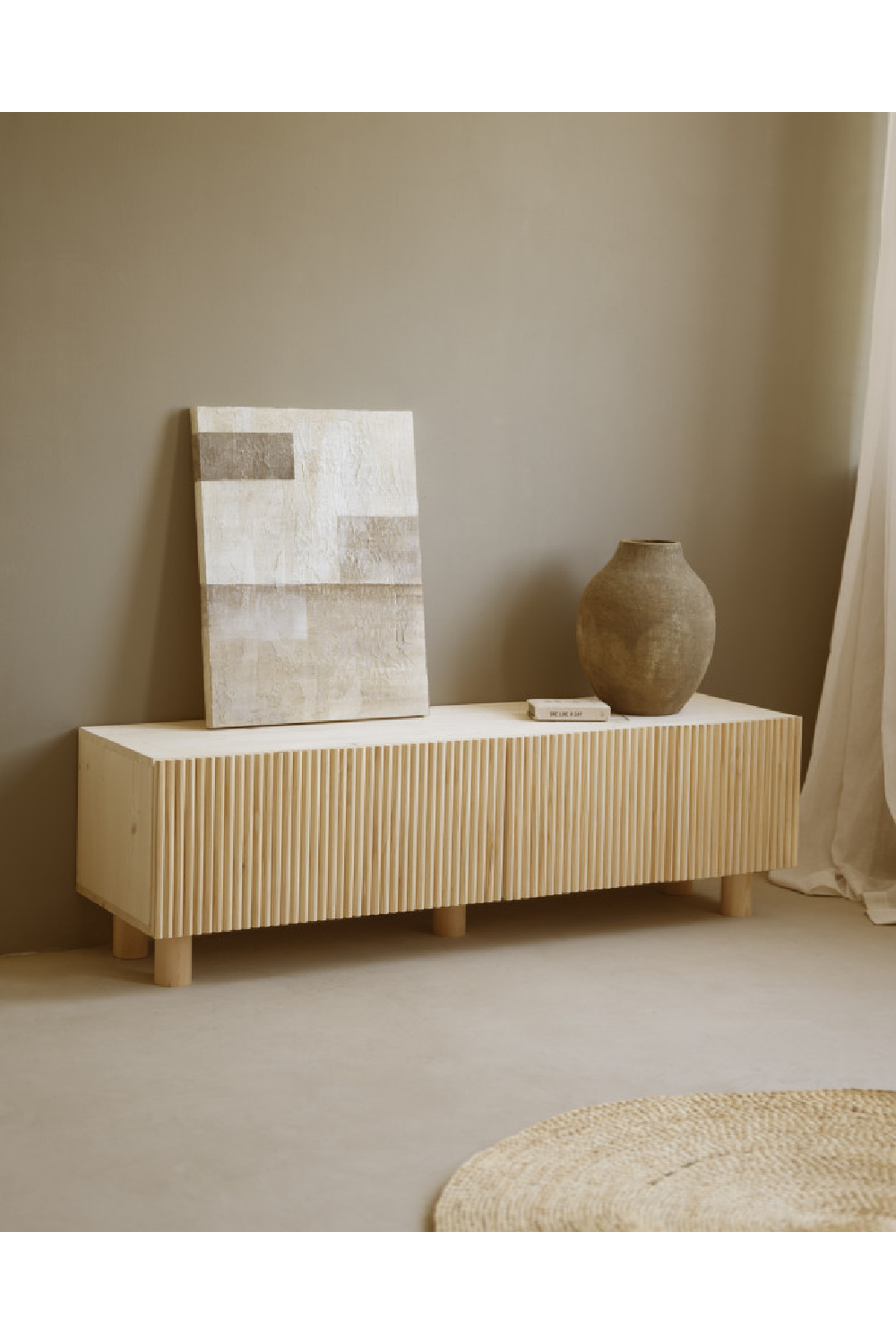 Fluted Wood TV Stand | Decowood Bali | Oroa.com