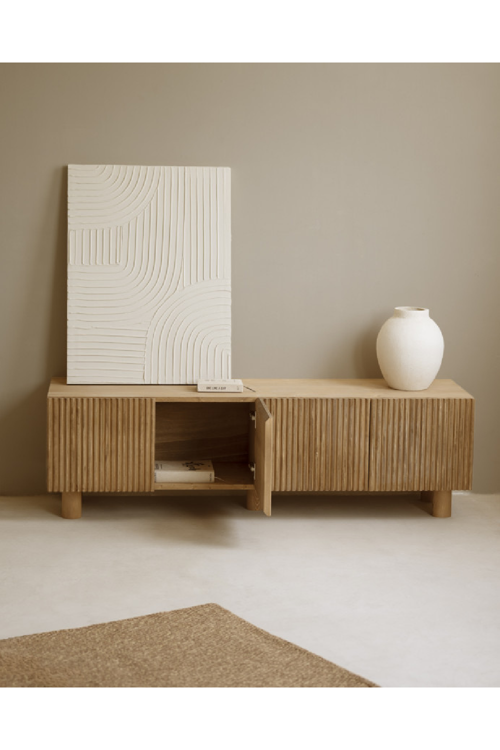 Fluted Wood TV Stand | Decowood Bali | Oroa.com