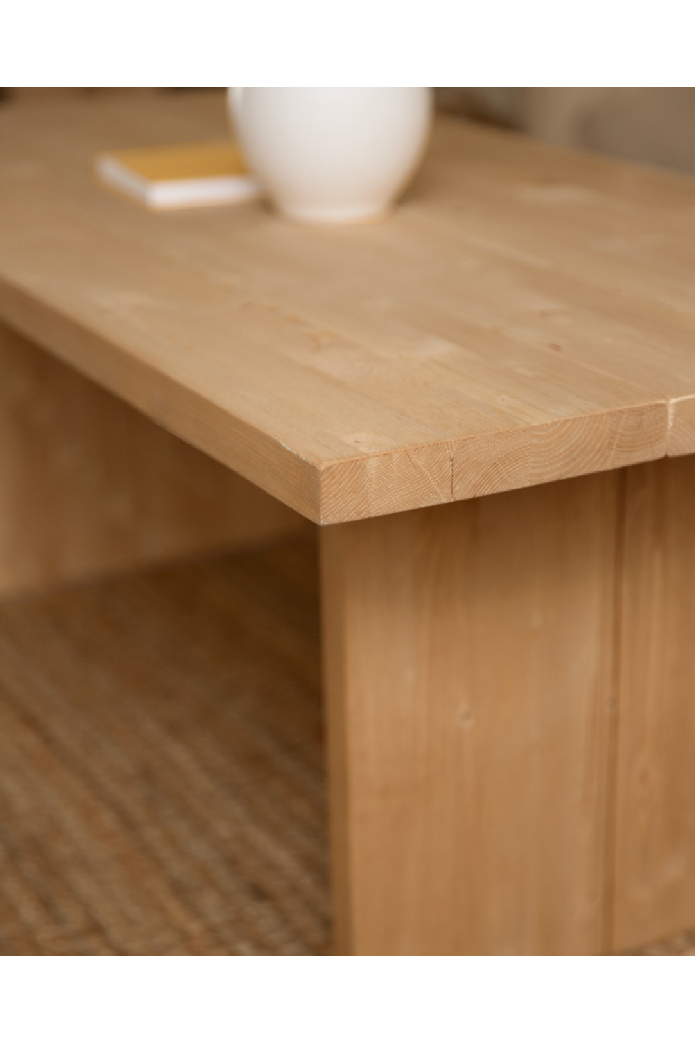 Solid Pine Minimalist Coffee Table | Decowood Frida | Oroa.com