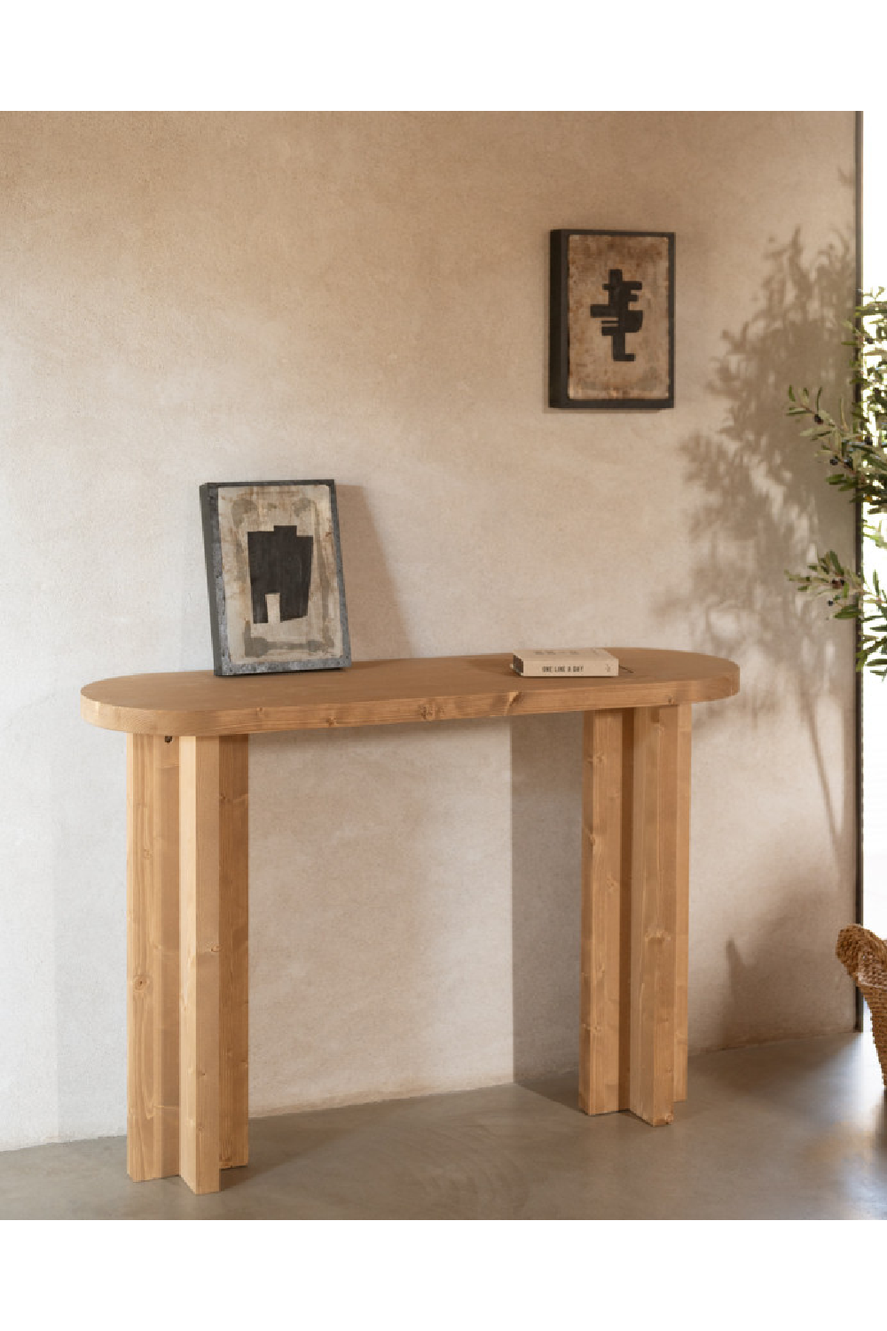 Japandi Oval Console Table | Decowood Tokyo | Oroa.com