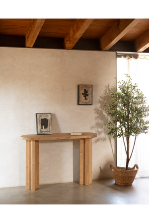 Japandi Oval Console Table | Decowood Tokyo | Oroa.com