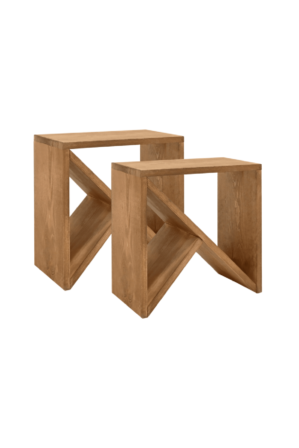 Solid Pine Side Tables (2) | Decowood Stoke | OROA.com