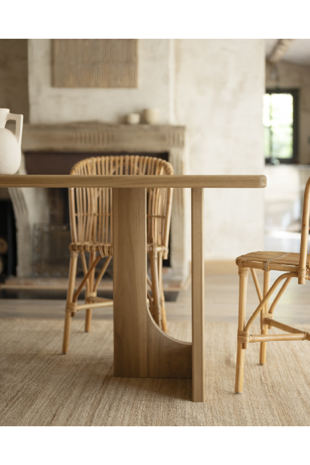Varnished Poplar Wood Dining Table | Decowood Lua | Oroa.com