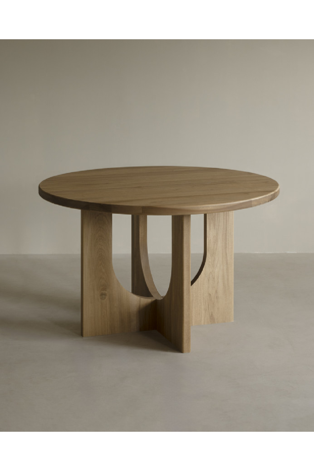 Varnished Poplar Round Dining Table | Decowood Lua | Oroa.com