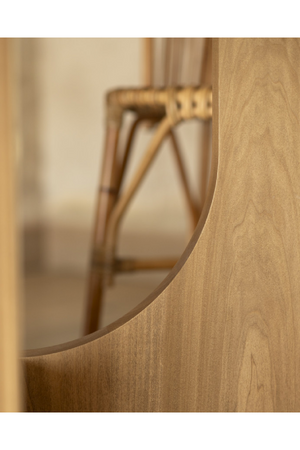 Varnished Poplar Round Dining Table | Decowood Lua | Oroa.com