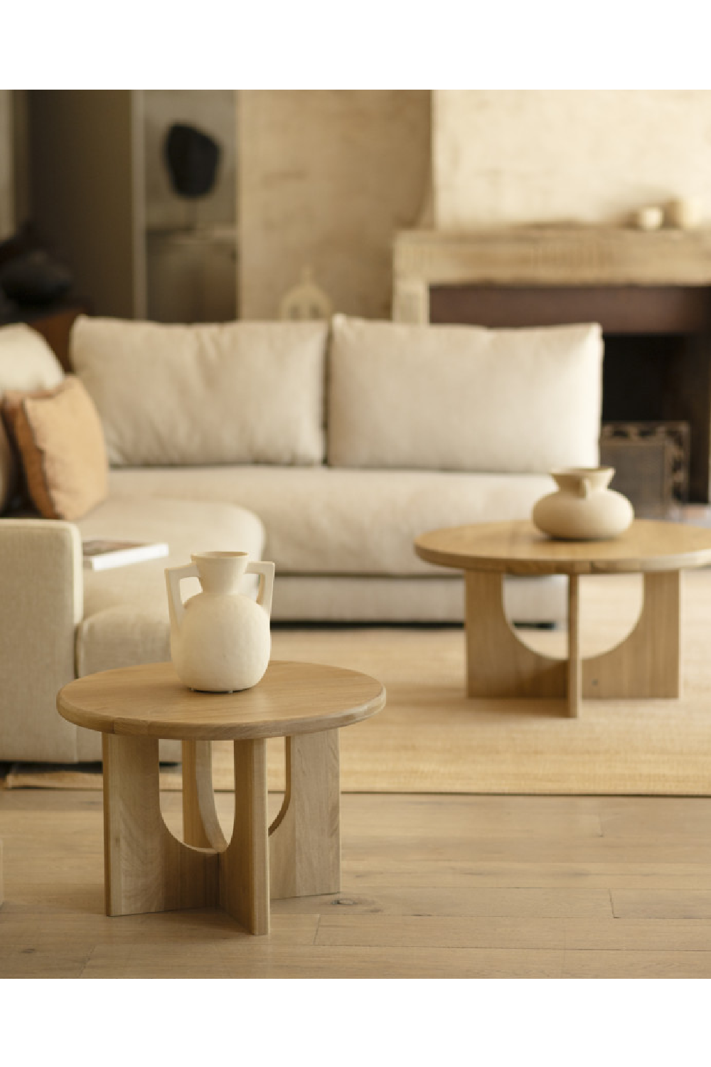 Round Microcement Coffee Table | Decowood Lua | Oroa.com