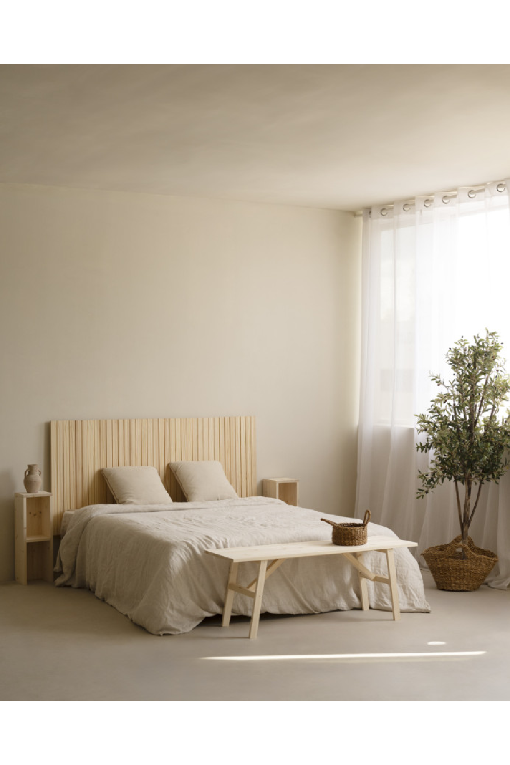 Pine Wood Grooved Headboard | Decowood Marta | Oroa.com