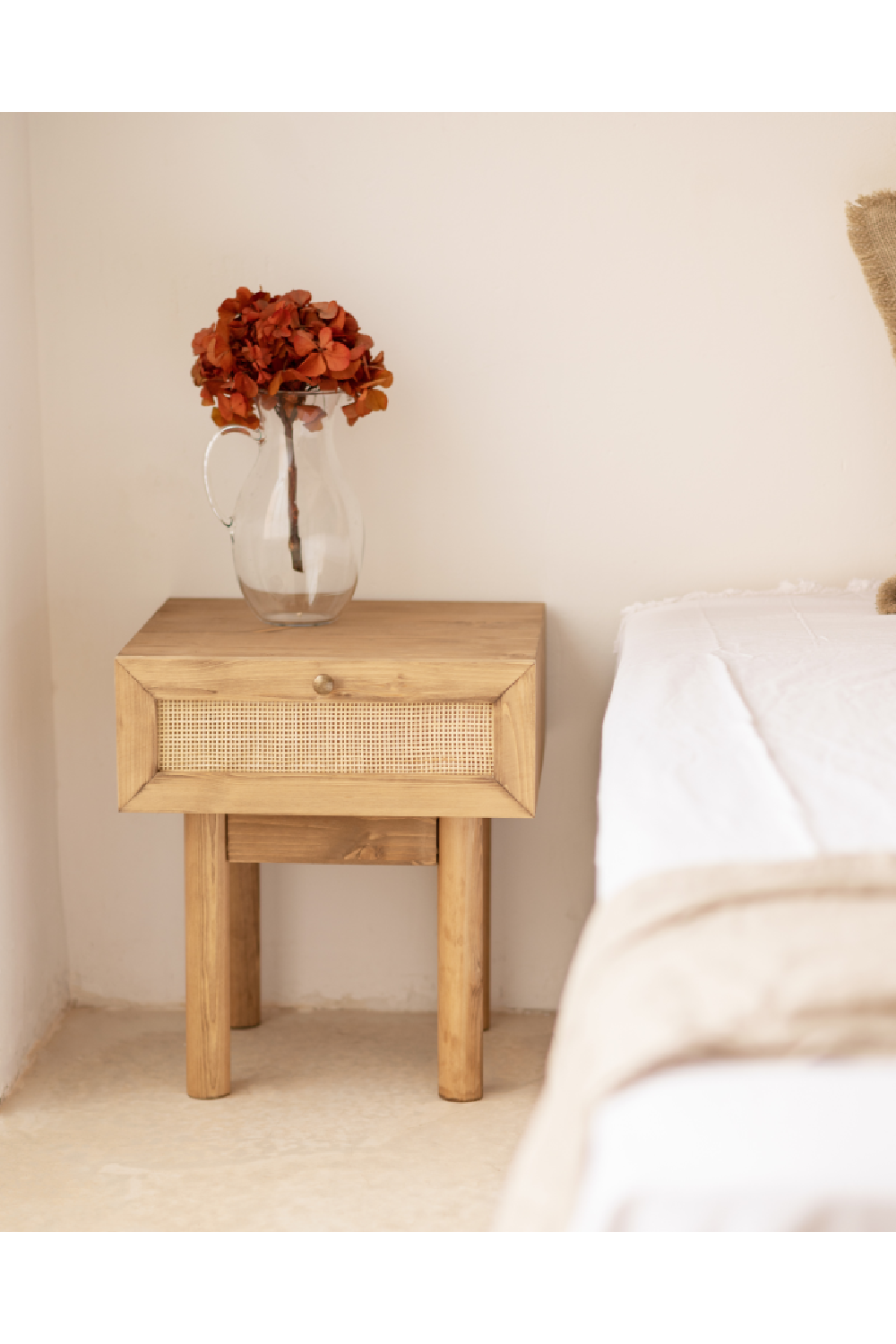 Rattan Drawer Bedside Table Set (2) | Decowood Frida | Oroa.com