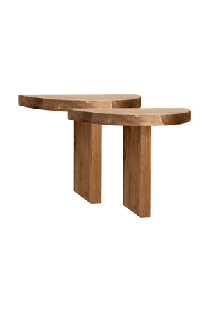 Semi-Circle Wooden Side Tables (2) | Decowood Tokyo | Oroa.com