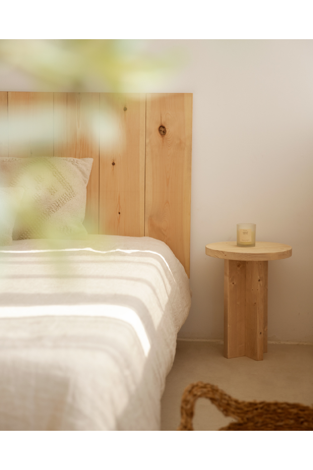 Crossed Base Wooden Side Tables (2) | Decowood Tokyo | Oroa.com