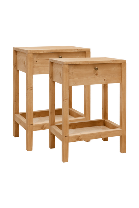 Medium Oak 1-Drawer Nightstands (2) | Decowood Lia | Oroa.com