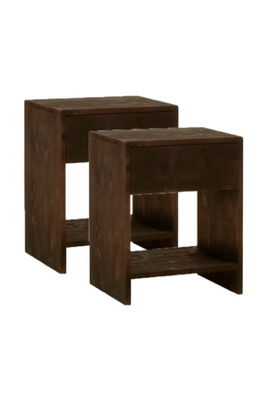 1-Drawer Wooden Bedside Tables (2) | Decowood Martina | Oroa.com
