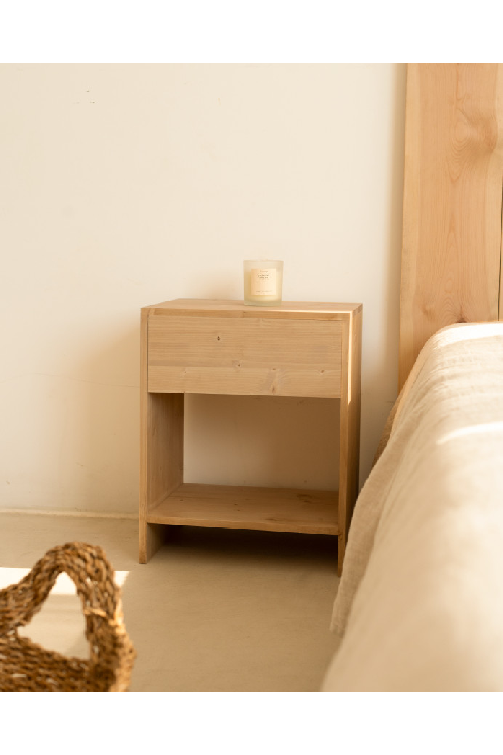 1-Drawer Wooden Bedside Tables (2) | Decowood Martina | Oroa.com