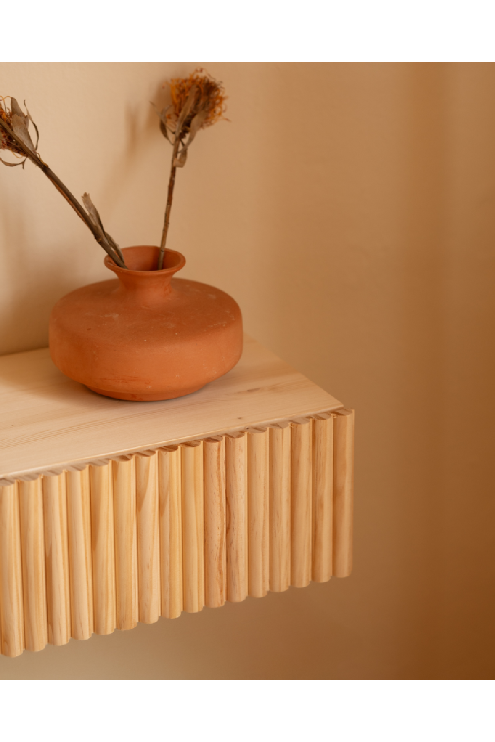 Fluted Floating Bedside Table Set (2) | Decowood Bali | Oroa.com