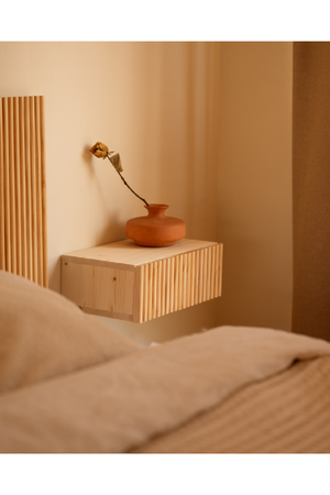 Fluted Floating Bedside Table Set (2) | Decowood Bali | Oroa.com