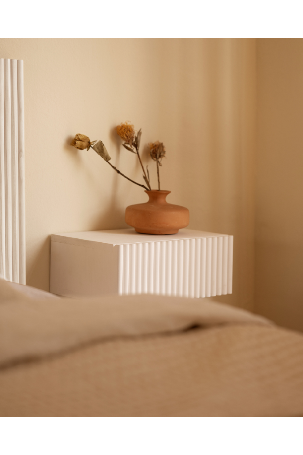 Fluted Floating Bedside Table Set (2) | Decowood Bali | Oroa.com