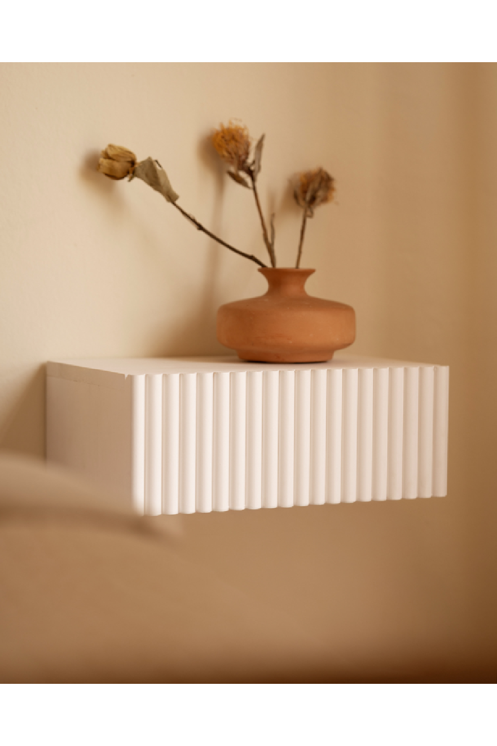 Fluted Floating Bedside Table Set (2) | Decowood Bali | Oroa.com