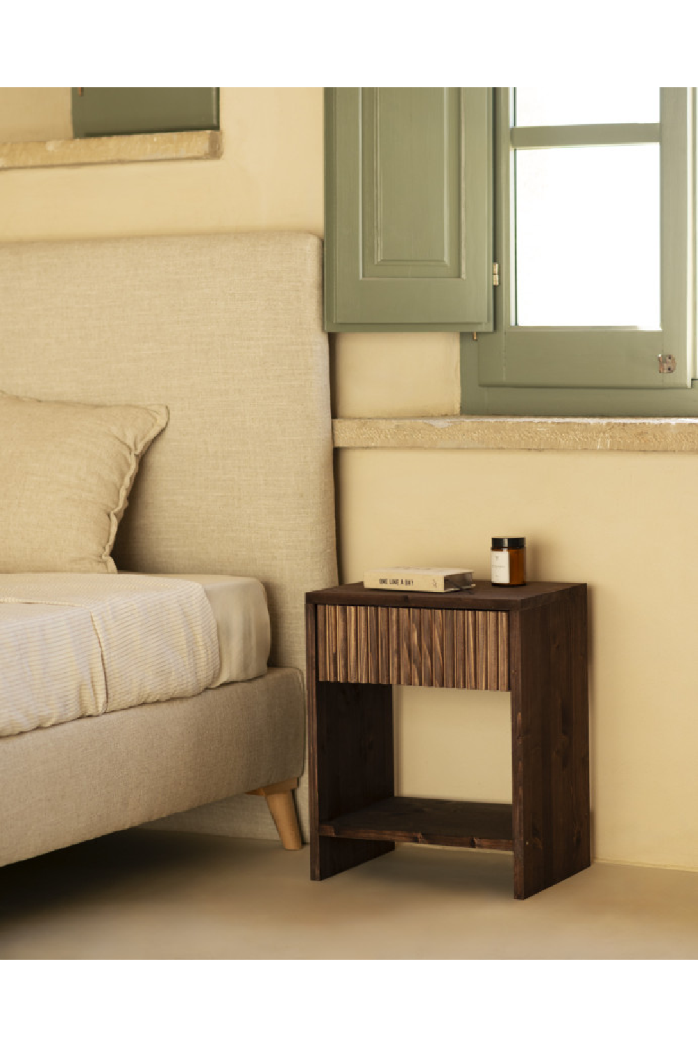 Fluted Drawer Bedside Table Set (2) | Decowood Bali | Oroa.com