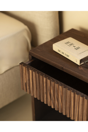 Fluted Drawer Bedside Table Set (2) | Decowood Bali | Oroa.com