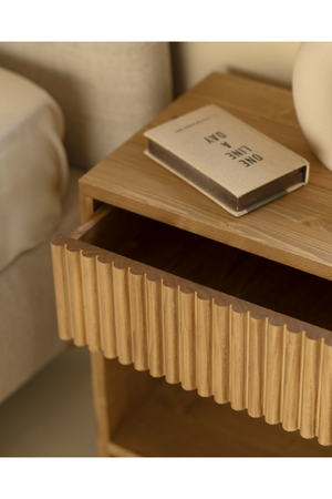 Fluted Drawer Bedside Table Set (2) | Decowood Bali | Oroa.com