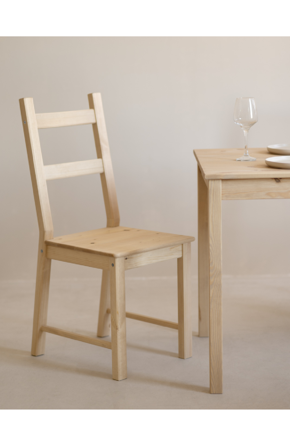 Pine Wood Dining Chair Set (2) | Decowood Lucia | Oroa.com