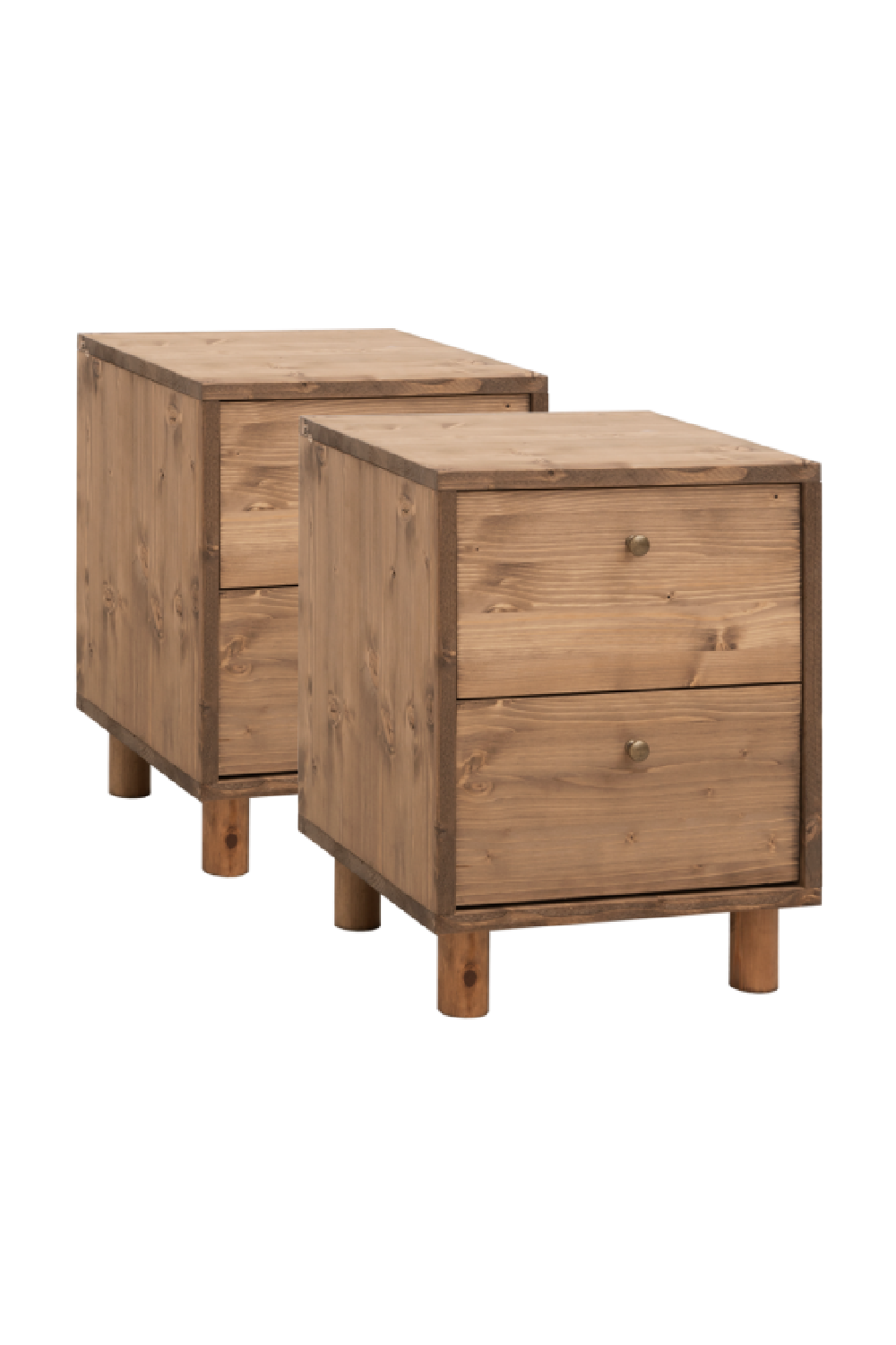2-Drawer Wooden Nighstand Set (2) | Decowood Saura | Oroa.com