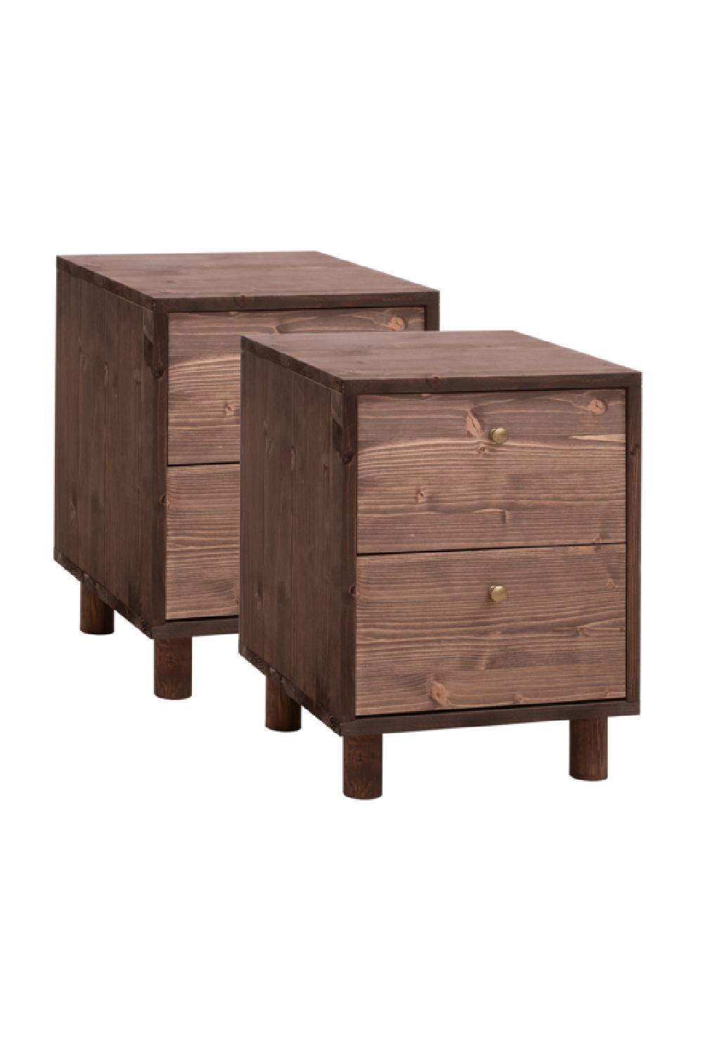 2-Drawer Wooden Nighstand Set (2) | Decowood Saura | Oroa.com
