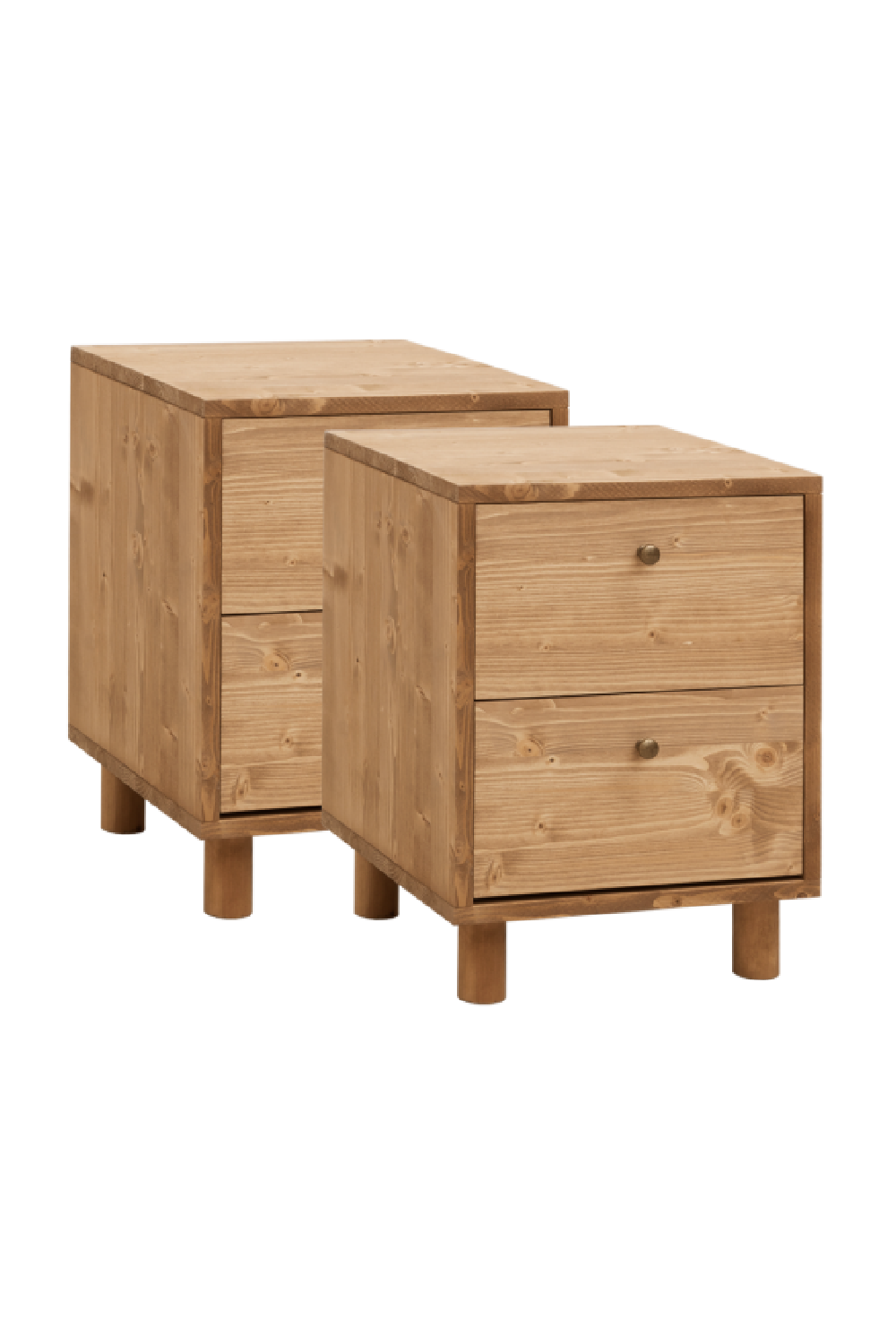 2-Drawer Wooden Nighstand Set (2) | Decowood Saura | Oroa.com