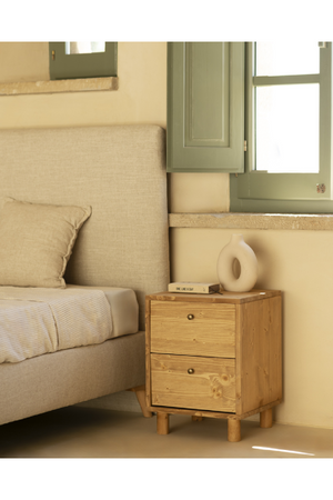 2-Drawer Wooden Nighstand Set (2) | Decowood Saura | Oroa.com