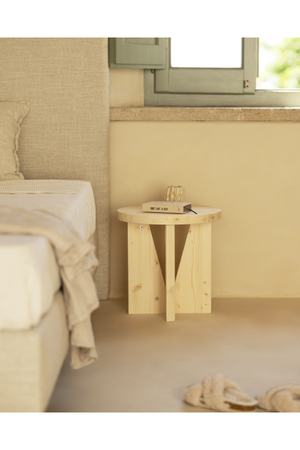 Geometric Base Wooden Side Tables (2) | Decowood Vega | Oroa.com