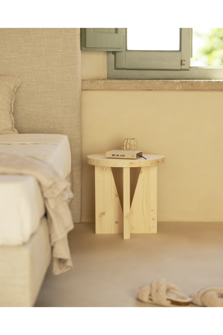 Geometric Base Wooden Side Tables (2) | Decowood Vega | Oroa.com