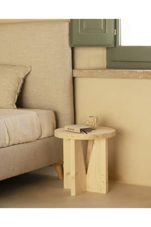 Geometric Base Wooden Side Tables (2) | Decowood Vega | Oroa.com