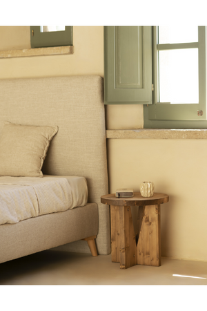 Geometric Base Wooden Side Tables (2) | Decowood Vega | Oroa.com