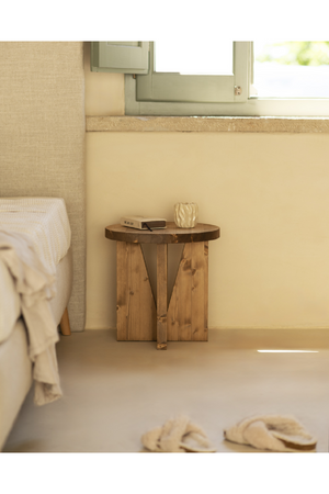 Geometric Base Wooden Side Tables (2) | Decowood Vega | Oroa.com