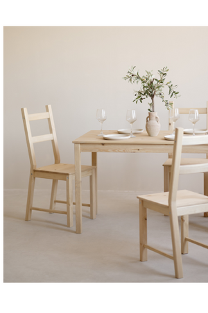 Pine Wood Dining Chair Set (4) | Decowood Lucia | Oroa.com