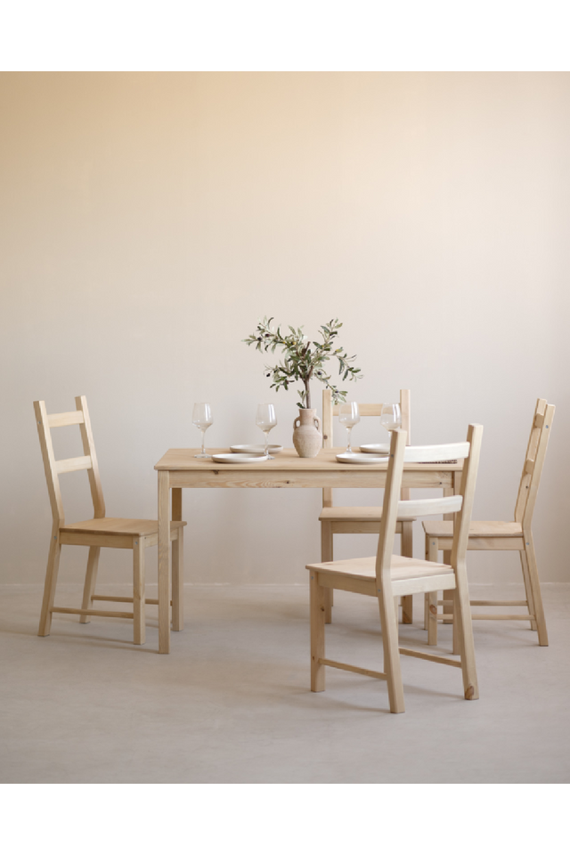 Pine Wood Dining Chair Set (6) | Decowood Lucia | Oroa.com