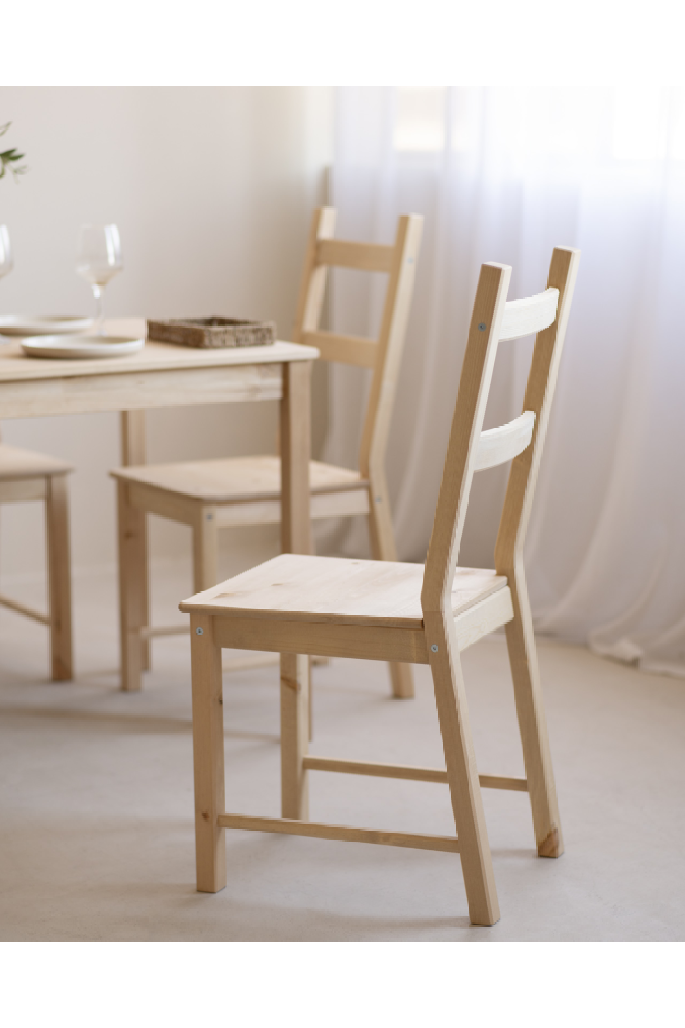 Pine Wood Dining Chair Set (6) | Decowood Lucia | Oroa.com