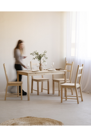 Pine Wood Dining Chair Set (6) | Decowood Lucia | Oroa.com