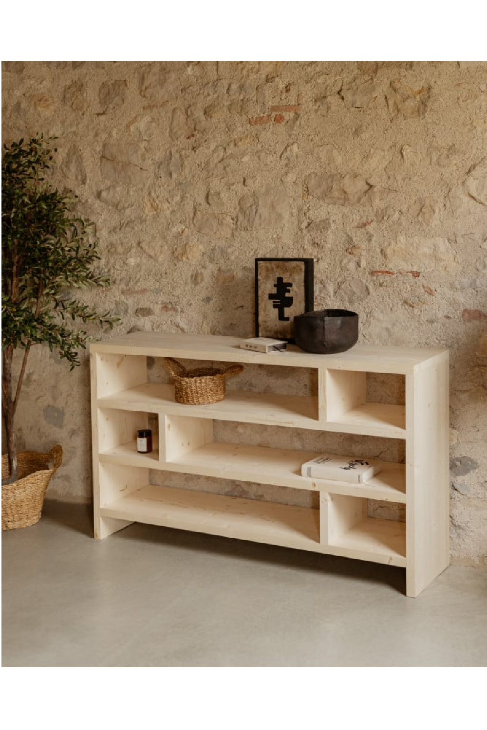 Solid Wood Low Bookshelf | Decowood Rose  | OROA.com