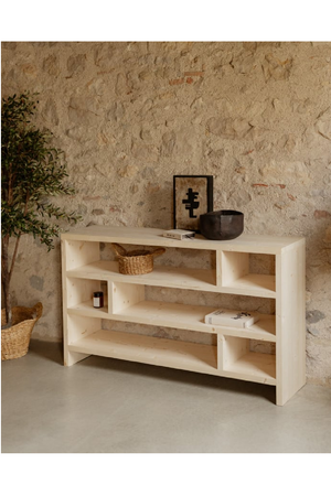 Solid Wood Low Bookshelf | Decowood Rose  | OROA.com