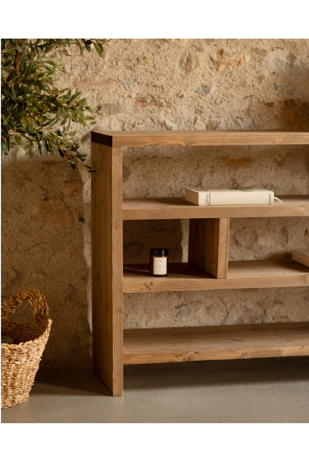 Solid Wood Low Bookshelf | Decowood Rose  | OROA.com