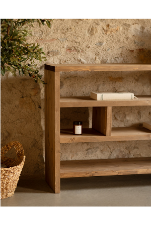 Solid Wood Low Bookshelf | Decowood Rose  | OROA.com