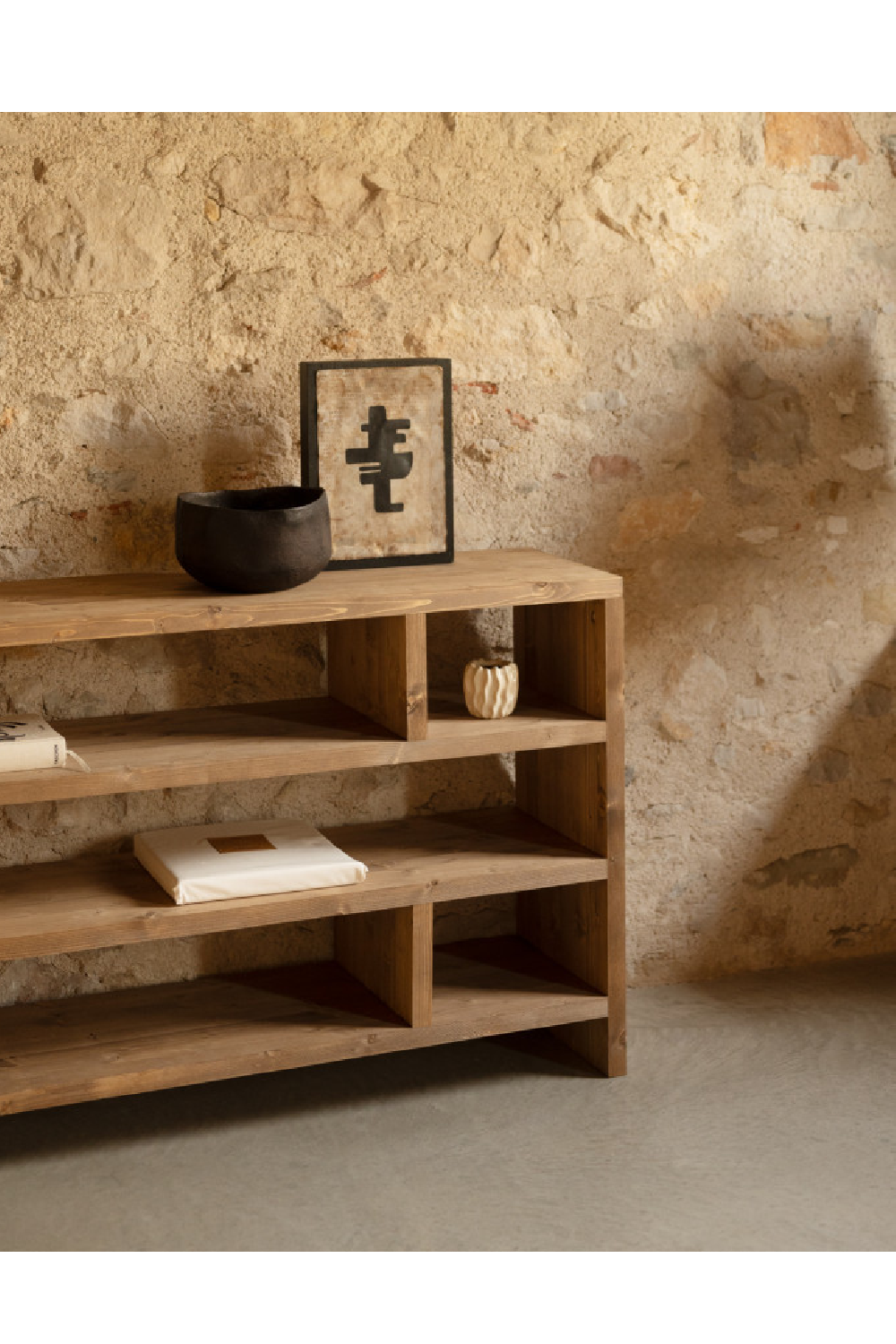 Solid Wood Low Bookshelf | Decowood Rose  | OROA.com