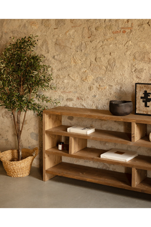 Solid Wood Low Bookshelf | Decowood Rose  | OROA.com