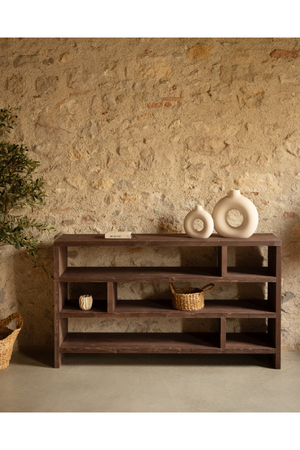 Solid Wood Low Bookshelf | Decowood Rose  | OROA.com